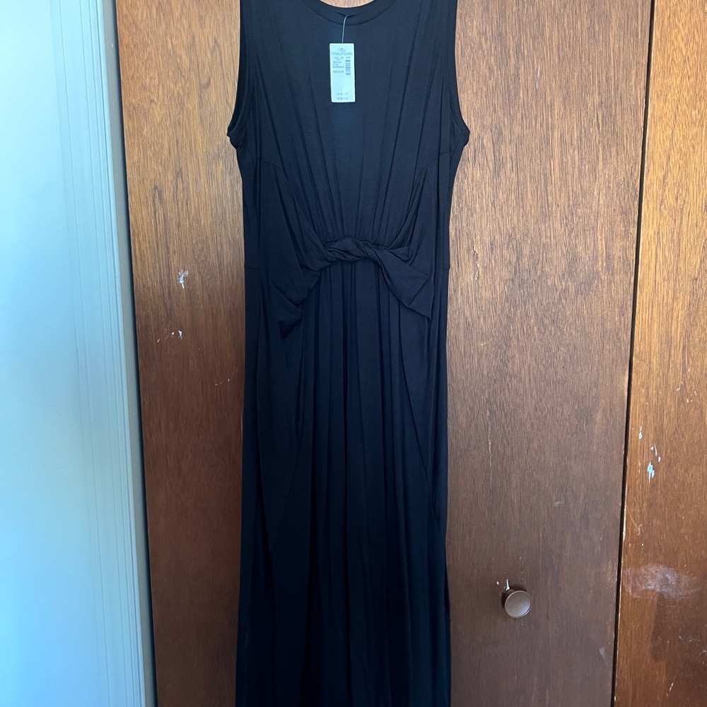 Maurices Black Sleeveless Knot-Front Maxi Dress